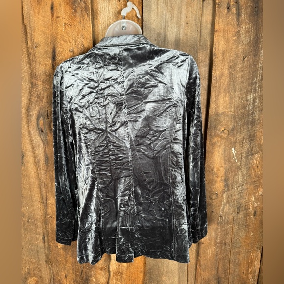 Lola & Sophie Grey Crushed Velvet Blazer - Size X-Small - Picture 6 of 11